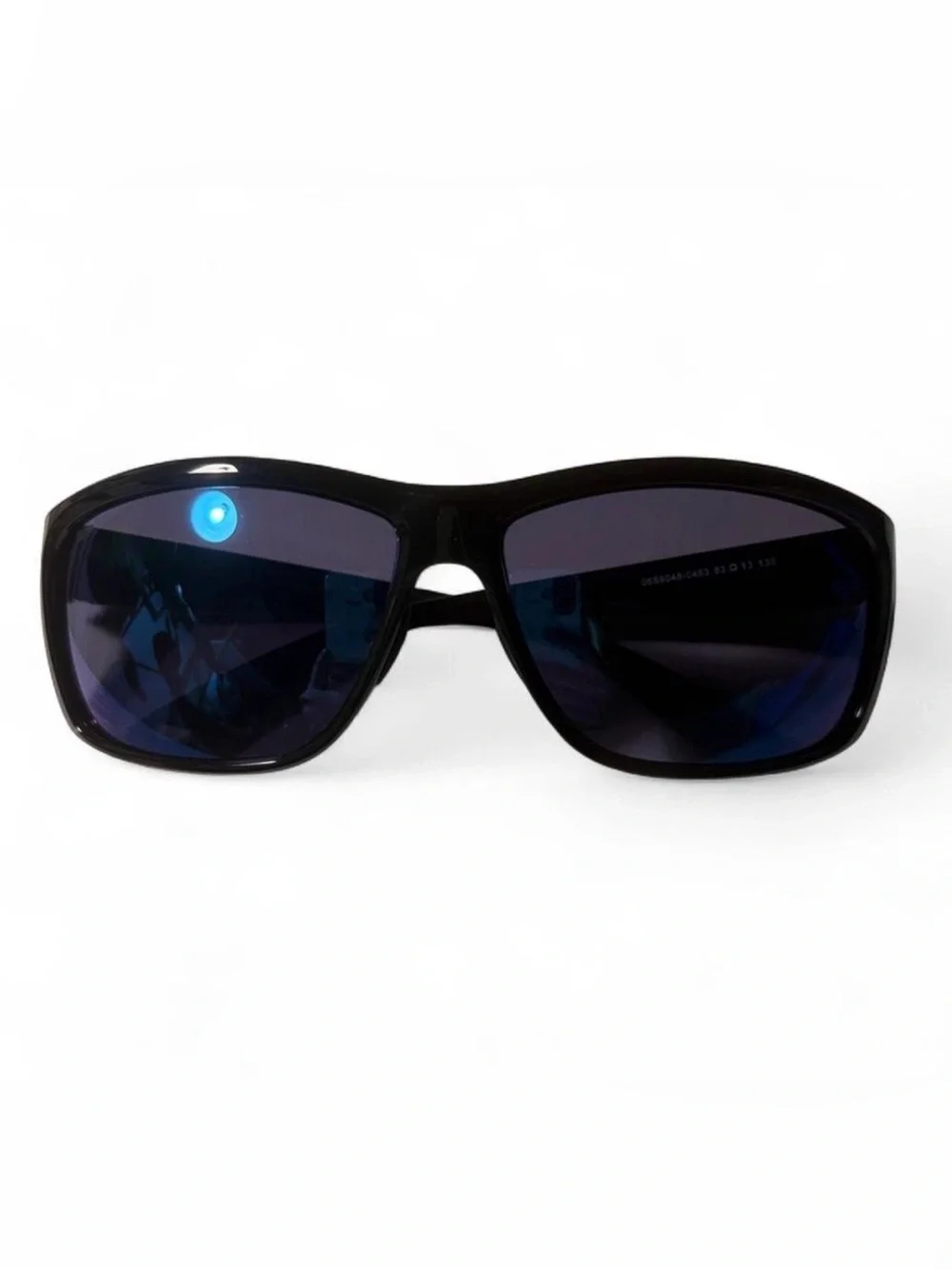 Costa Del Mar Mens Mag Bay Shiny Black Frame Blue Mirror Polarized Sunglasses